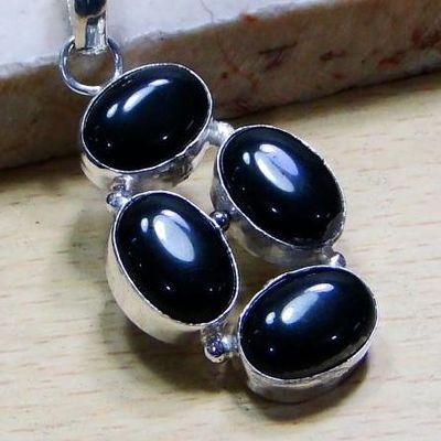 On 0234c pendentif pendant onyx noir argent 925