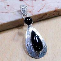 On 0236b pendentif pendant onyx noir argent 925