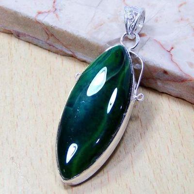 On 0237c pendentif pendant onyx vert argent 925