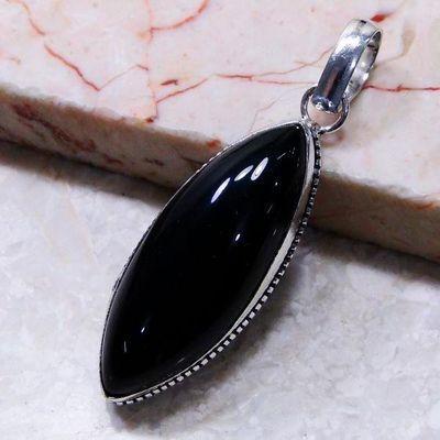 On 0240c pendentif pendant onyx noir argent 925