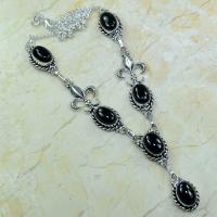 On 0285a collier onyx noir parure medieval 1900 achat vente