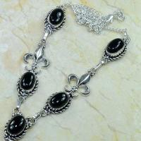 On 0285b collier onyx noir parure medieval 1900 achat vente