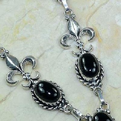 On 0285d collier onyx noir parure medieval 1900 achat vente