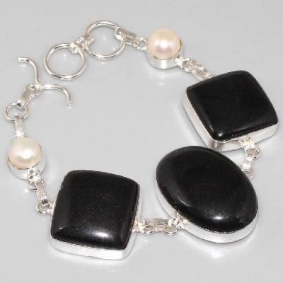 On 0296a bracelet onyx noir perle achat vente bijou argent 925
