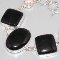 On 0296b bracelet onyx noir perle achat vente bijou argent 925