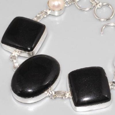 On 0296a bracelet onyx noir perle achat vente bijou argent 925