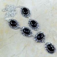 On 0297a collier sautoir onyx noir parure bijou 1900 art deco achat vente