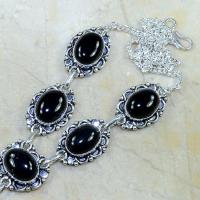 On 0297b collier sautoir onyx noir parure bijou 1900 art deco achat vente