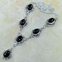 On 0309a collier sautoir onyx noir parure bijou 1900 art deco achat vente 1