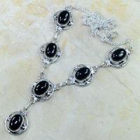 On 0313a collier sautoir onyx noir parure bijou 1900 art deco achat vente