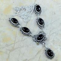 On 0314a collier sautoir onyx noir parure bijou 1900 art deco achat vente