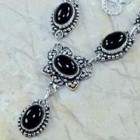 On 0314c collier sautoir onyx noir parure bijou 1900 art deco achat vente