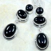 On 0336a boucles pendants oreilles onyx noir parure bijou 1900 achat vente 1