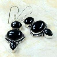 On 0348a boucles pendants oreilles onyx noir bijou 1900 achat vente