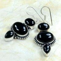 On 0348b boucles pendants oreilles onyx noir bijou 1900 achat vente