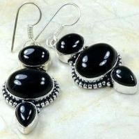 On 0348c boucles pendants oreilles onyx noir bijou 1900 achat vente