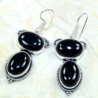 On 0350a boucles pendants oreilles onyx noir bijou 1900 achat vente