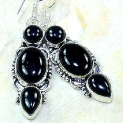 On 0352c boucles pendants oreilles onyx noir bijou 1900 achat vente