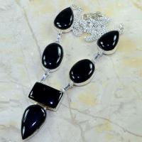 On 0370d collier sautoir onyx noir parure bijou 1900 art deco achat vente
