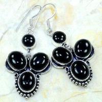 On 0374a boucles pendants oreilles onyx noir parure bijou 1900 achat vente