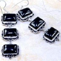 On 0388c boucles pendants oreilles onyx noir parure bijou 1900 achat vente