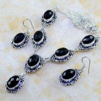 On 0396d parure boucles oreilles collier sautoir onyx noir bijou 1900 art deco achat vente