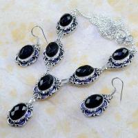 On 0396d parure boucles oreilles collier sautoir onyx noir bijou 1900 art deco achat vente