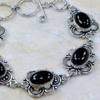 On 0398b bracelet onyx noir achat vente bijou 1900 belle epoque argent 925