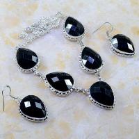 On 0400d parure boucles oreilles collier sautoir onyx noir bijou 1900 art deco achat vente