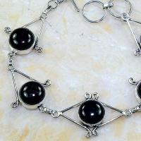 On 0402b bracelet onyx noir achat vente bijou 1900 belle epoque argent 925