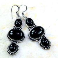 On 0403a boucles pendants oreilles onyx noir parure bijou 1900 achat vente