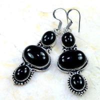 On 0403b boucles pendants oreilles onyx noir parure bijou 1900 achat vente