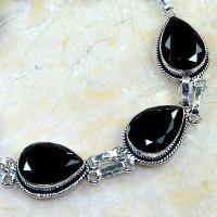 On 0407c bracelet onyx noir achat vente bijou 1900 belle epoque argent 926