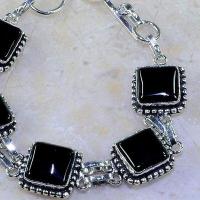 On 0409c bracelet onyx noir achat vente bijou 1900 belle epoque argent 925