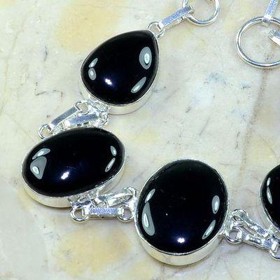 On 0412a bracelet onyx noir achat vente bijou 1900 belle epoque argent 925