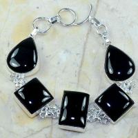 On 0413a bracelet onyx noir achat vente bijou 1900 belle epoque argent 925