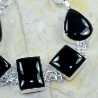 On 0413b bracelet onyx noir achat vente bijou 1900 belle epoque argent 925