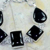 On 0413c bracelet onyx noir achat vente bijou 1900 belle epoque argent 925