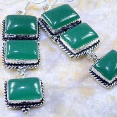 On 0420c boucles pendants oreilles onyx vert parure bijou 1900 achat vente