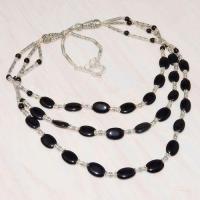 On 0490d parure collier sautoir 3rangs 50gr onyx noir bijou gothique 1900 art deco achat vente