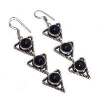 On 0495a boucles oreilles 17gr onyx noir bijou 1900 art deco achat vente