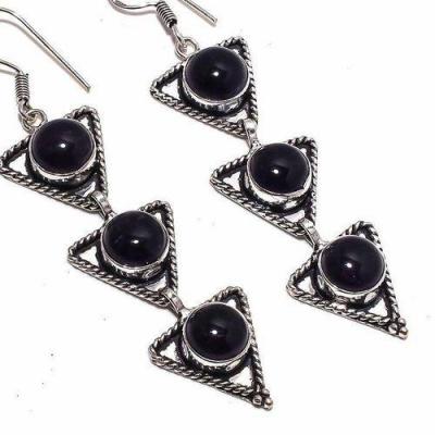 On 0495b boucles oreilles 17gr onyx noir bijou 1900 art deco achat vente