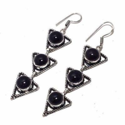 On 0495b boucles oreilles 17gr onyx noir bijou 1900 art deco achat vente