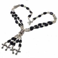 On 0496d parure collier sautoir croix onyx noir 3rangs 50gr bijou 1900 art deco achat vente