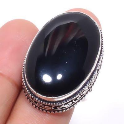 On 0499a bague chevaliere t58 20x30mm gemme onyx noir bijou 1900 art deco achat vente