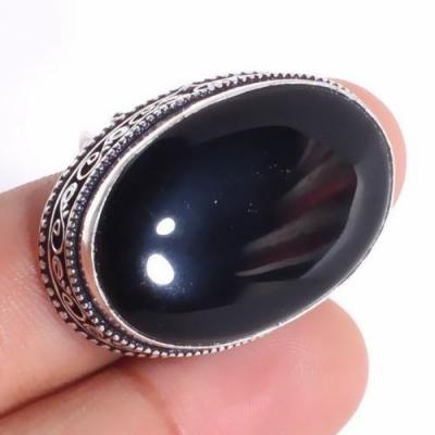 On 0499a bague chevaliere t58 20x30mm gemme onyx noir bijou 1900 art deco achat vente