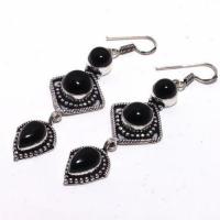 On 0500b boucles oreilles 16gr onyx noir bijou 1900 art deco gothique achat vente