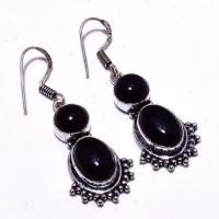 On 0501a boucles oreilles 11gr onyx noir bijou 1900 art deco gothique achat vente