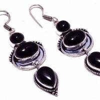 On 0502c boucles oreilles 17gr onyx noir bijou 1900 art deco gothique achat vente