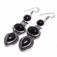 On 0503b boucles oreilles 15gr onyx noir bijou 1900 art deco gothique achat vente